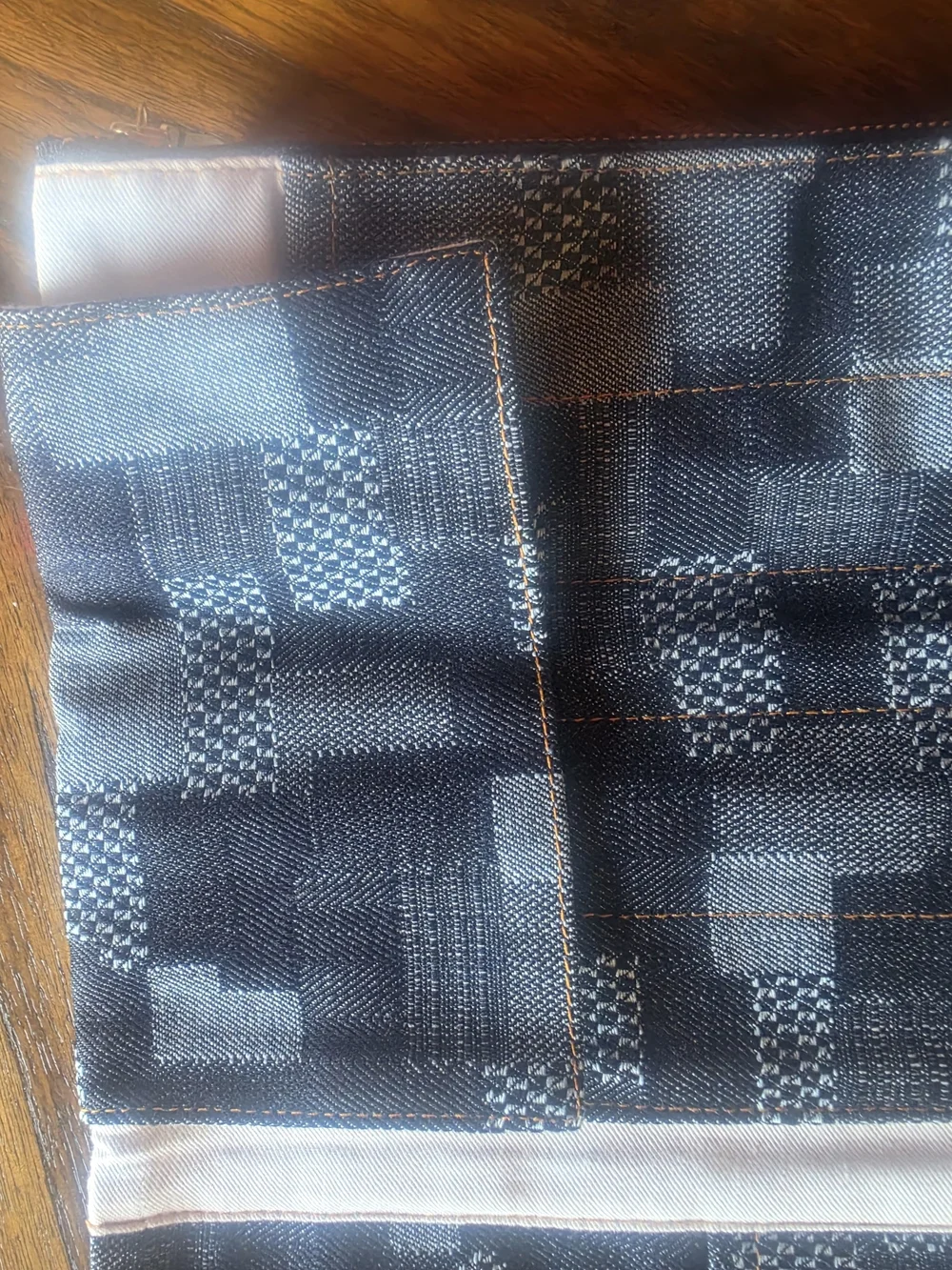 Navy Check Zip Pencil Case Pouch - NWOT